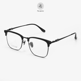  Gọng kính Zay Eyewear 22221 dáng vuông nửa khung Titanium phong cách Hàn Quốc 