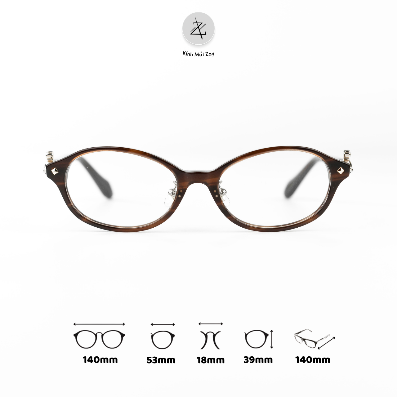  Gọng kính BC 2124 dáng oval nhựa acetate cao cấp 