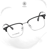  Gọng kính Zay Eyewear 95052 dáng vuông nửa khung Titanium phong cách Hàn Quốc 