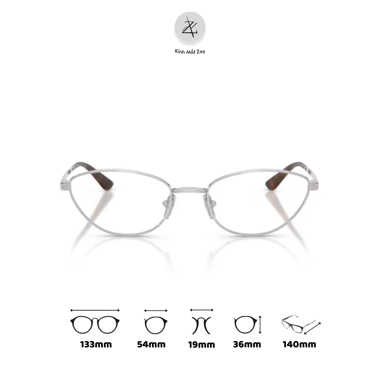  Gọng kính Vogue 0VO4355 dáng mắt mèo kim loại chính hãng fullbox 