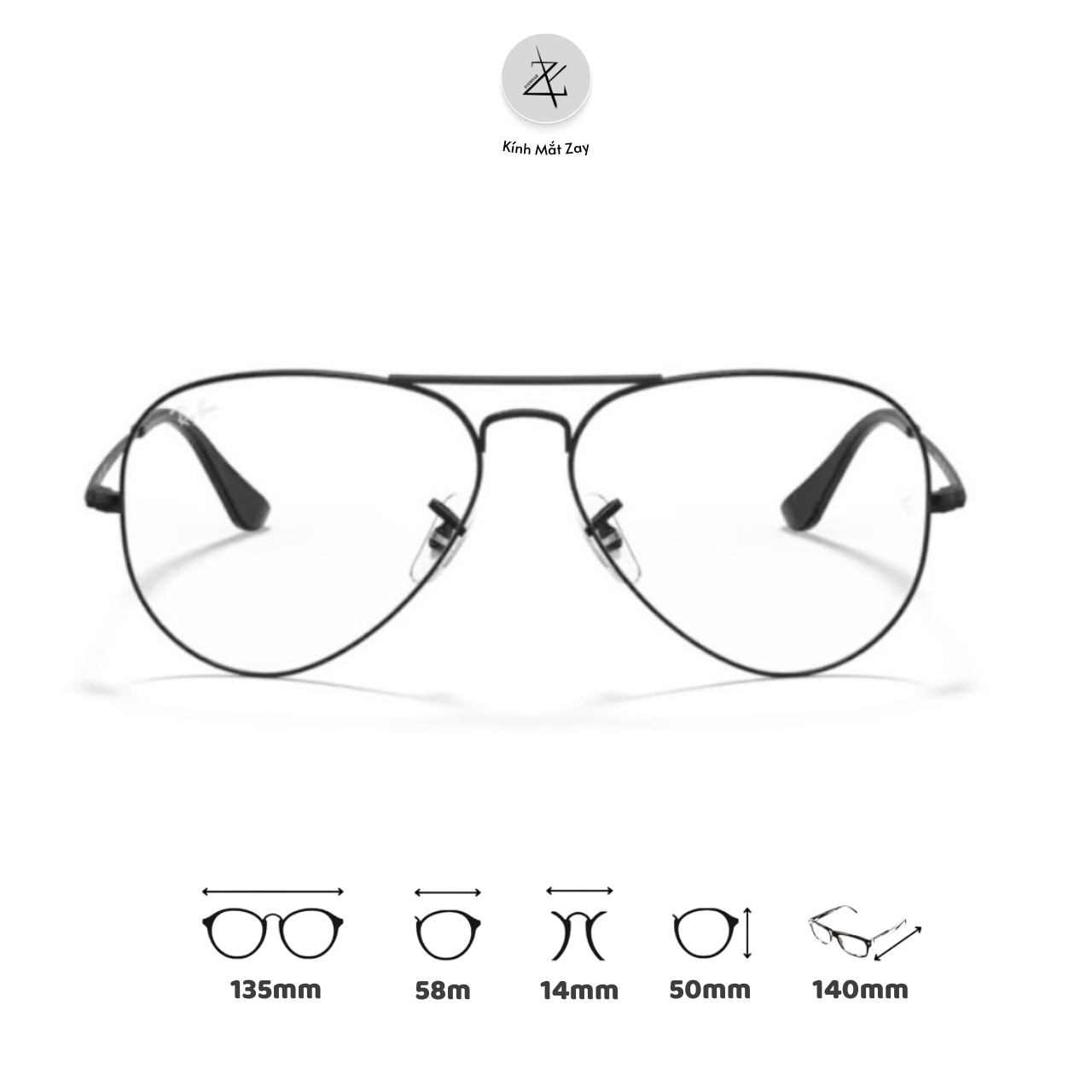  Gọng kính RayBan 0RX6489 dáng phi công kim loại chính hãng fullbox 