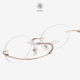 Gọng khoan không viền 9019 dáng oval titanium cao cấp 