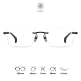 Gọng khoan không viền BWT7532 dáng đa giác titanium cao cấp