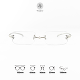 Gọng kính khoan không viền G Paranoyd dáng chữ nhật titanium