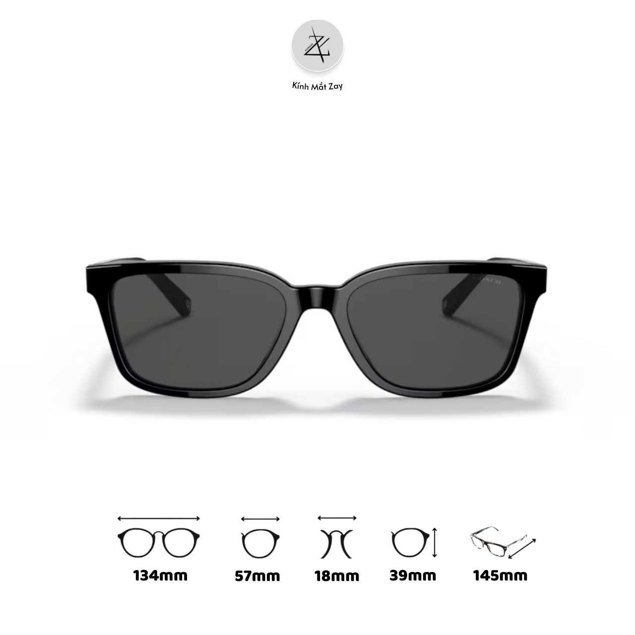  Kính mát Coach 0HC8328U dáng vuông nhựa Acetate chính hãng fullbox 