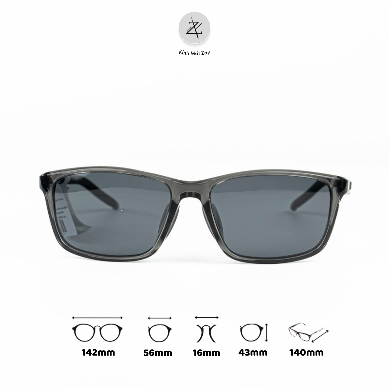  Kính mát New Balance NB08110X dáng vuông phân cực polarized nhựa TR90 chính hãng fullbox 