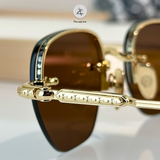  Kính mát Chrome Hearts Prosted dáng đa giác titanium cao cấp fullbox 