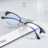  Gọng kính nửa khung Zay Eyewear 15243 dáng tròn titanium phong cách Hàn Quốc 