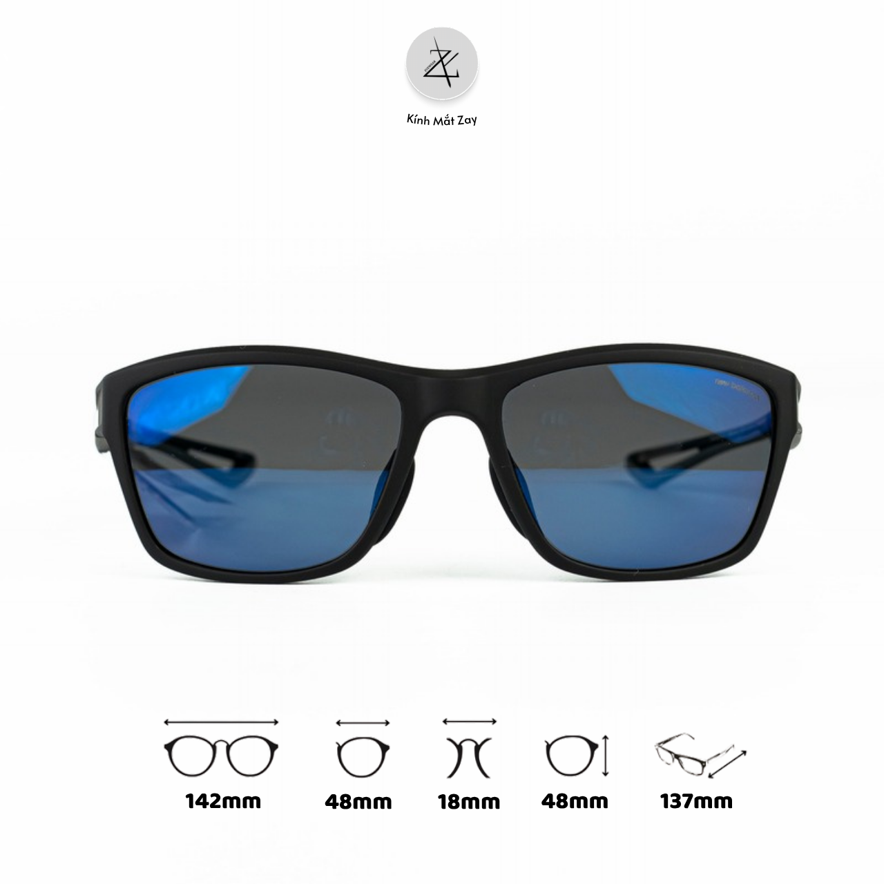  Kính mát New Balance NB08123Z dáng vuông phân cực polarized nhựa TR90 chính hãng fullbox 