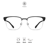Gọng kính nửa khung Molsion MA7003 dáng vuông nhựa acetate & titanium chính hãng fullbox