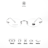 Gọng khoan không viền GAMA MY9026 dáng oval Titanium chính hãng