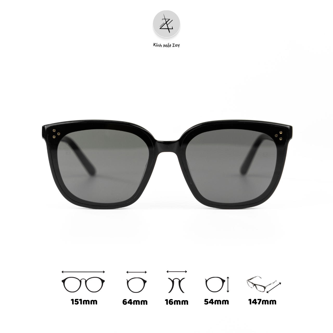  Kính mát GM Loloe dáng vuông nhựa acetate cao cấp fullbox 