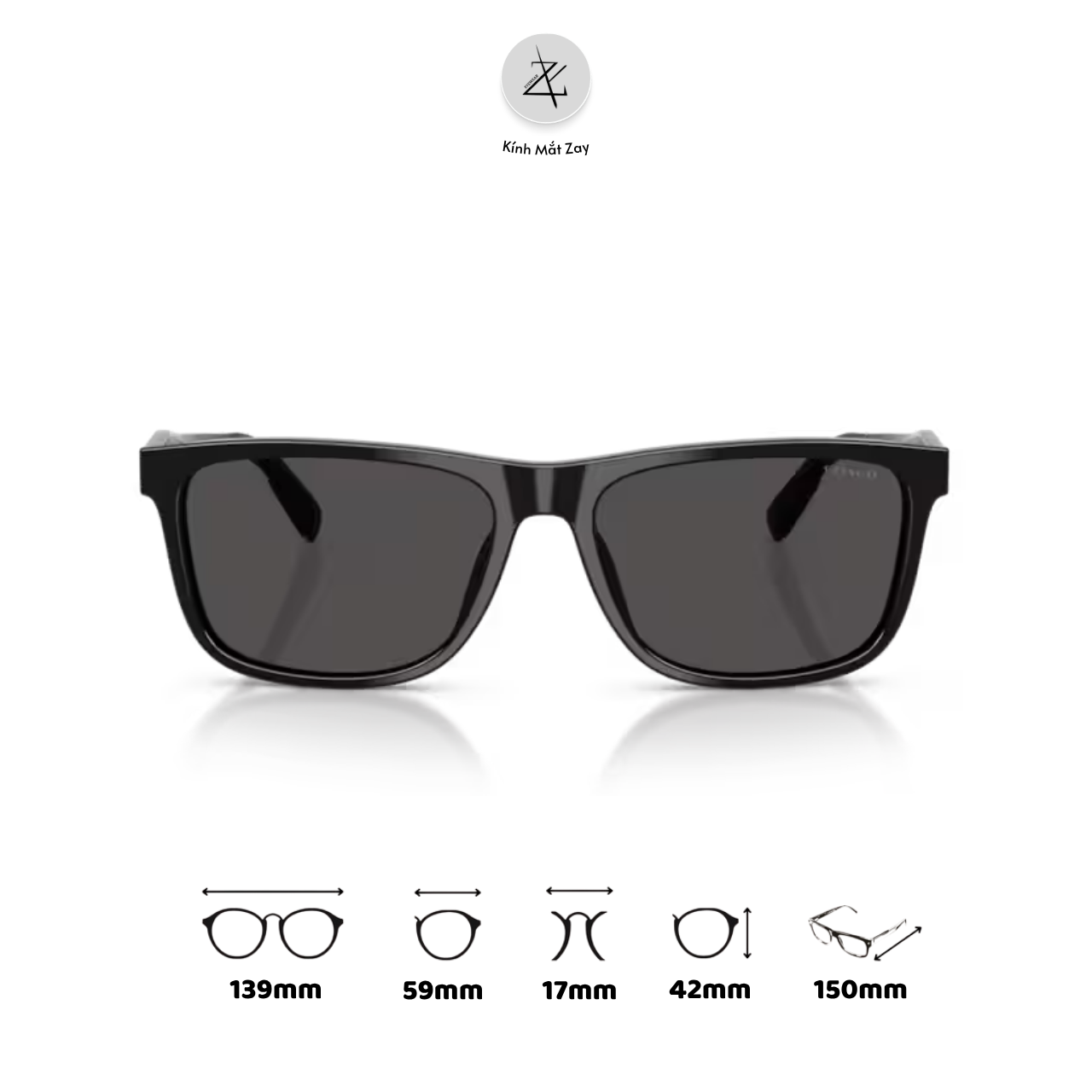  Kính mát Coach 0HC8454U dáng vuông nhựa Acetate chính hãng fullbox 