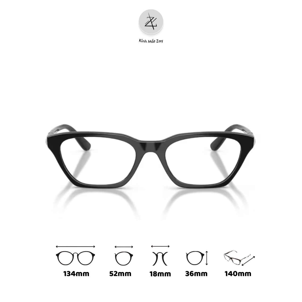  Gọng kính Vogue 0VO5698 dáng mắt mèo nhựa Nylon chính hãng fullbox 