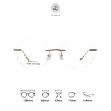 Gọng kính Zay Eyewear 231604 dáng tròn titanium cao cấp