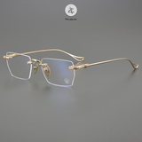  Gọng khoan không viền Chrome Hearts CH8114 dáng đa giác titanium cao cấp fullbox 
