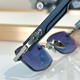  Kính mát Chrome Hearts Deep VI dáng chữ nhật titanium cao cấp fullbox 