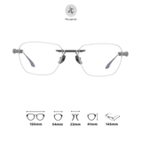 Gọng khoan không viền DEX 014 dáng vuông titanium cao cấp