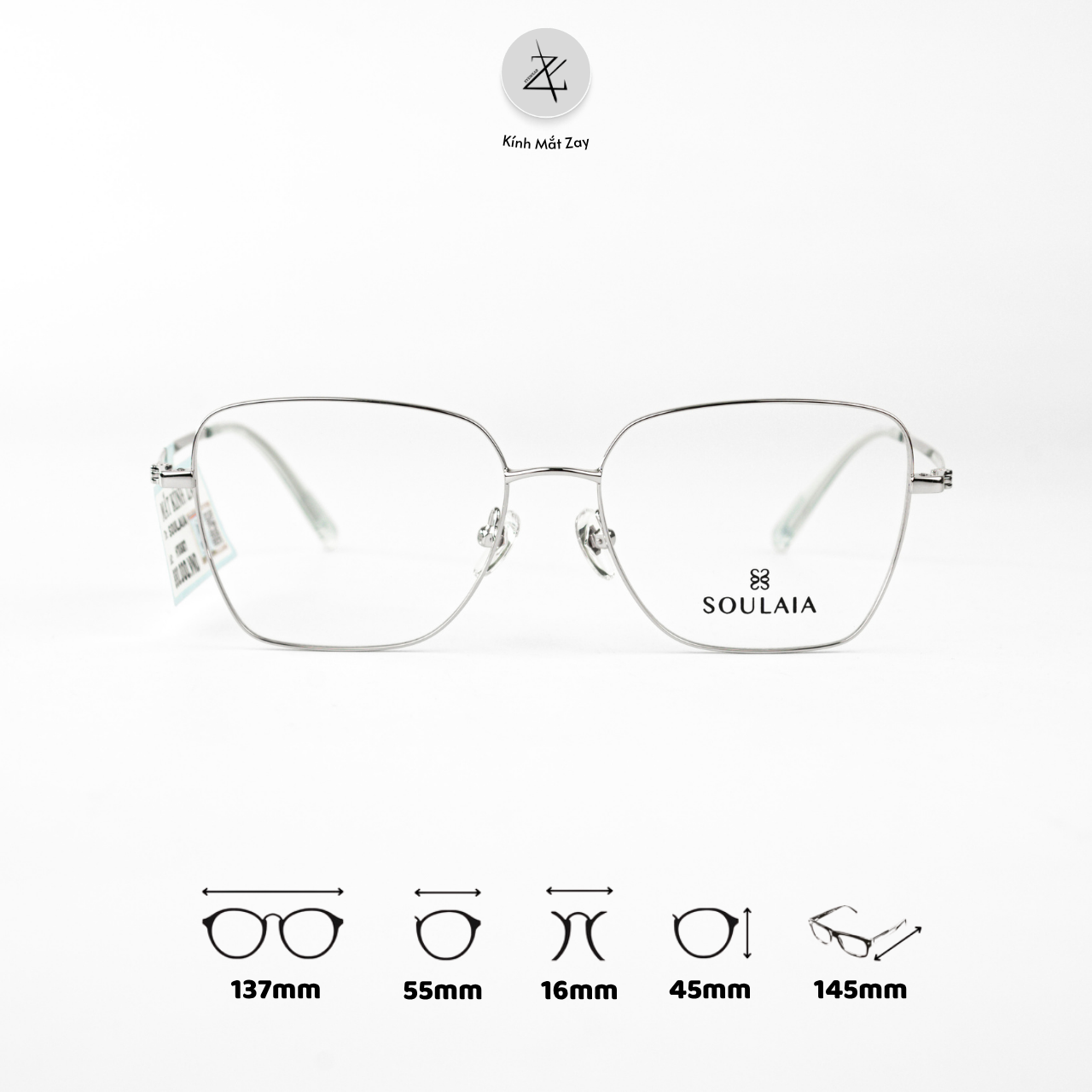  Gọng kính Soulaia H70887 dáng mắt mèo Titanium chính hãng 