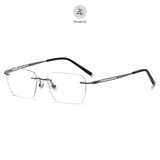  Gọng khoan không viền 5019 dáng đa giác titanium cao cấp 