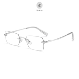  Gọng khoan không viền 9036 dáng chữ nhật titanium cao cấp 