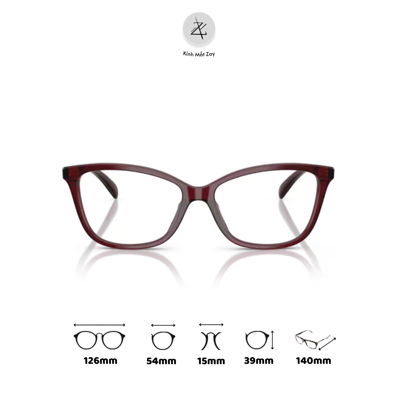  Gọng kính Coach 0HC6206U dáng mắt mèo nhựa Acetate chính hãng fullbox 