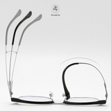  Gọng kính Zay Eyewear 122621 dáng vuông nửa khung Titanium phong cách Hàn Quốc 