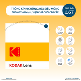 Tròng kính Chống ánh sáng xanh, tia UV Siêu mỏng 1.56 1.60 1.67 1.74 Kodak UVBlue Lens chính hãng 