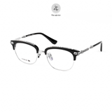  Gọng kính nửa khung Chrome Hearts Vertical Smile II dáng vuông titanium cao cấp fullbox 