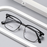  Gọng kính Zay Eyewear 95052 dáng vuông nửa khung Titanium phong cách Hàn Quốc 