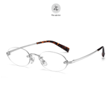  Gọng khoan không viền 9026 dáng oval titanium cao cấp 