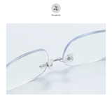 Gọng khoan không viền 5615 dáng vuông to titanium cao cấp