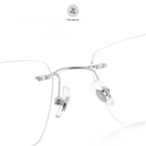  Gọng khoan không viền 6080 dáng đa giác titanium cao cấp 