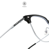  Gọng kính Zay Eyewear 122621 dáng vuông nửa khung Titanium phong cách Hàn Quốc 