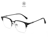  Gọng kính xẻ cước D8063 dáng vuông nữa khung Titanium cao cấp 