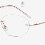  Gọng khoan không viền 9019 dáng oval titanium cao cấp 