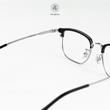  Gọng kính nửa khung M23-26 dáng vuông nhựa & titanium cao cấp 