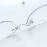  Gọng khoan không viền WT0011 dáng mắt mèo titanium dẻo cao cấp 