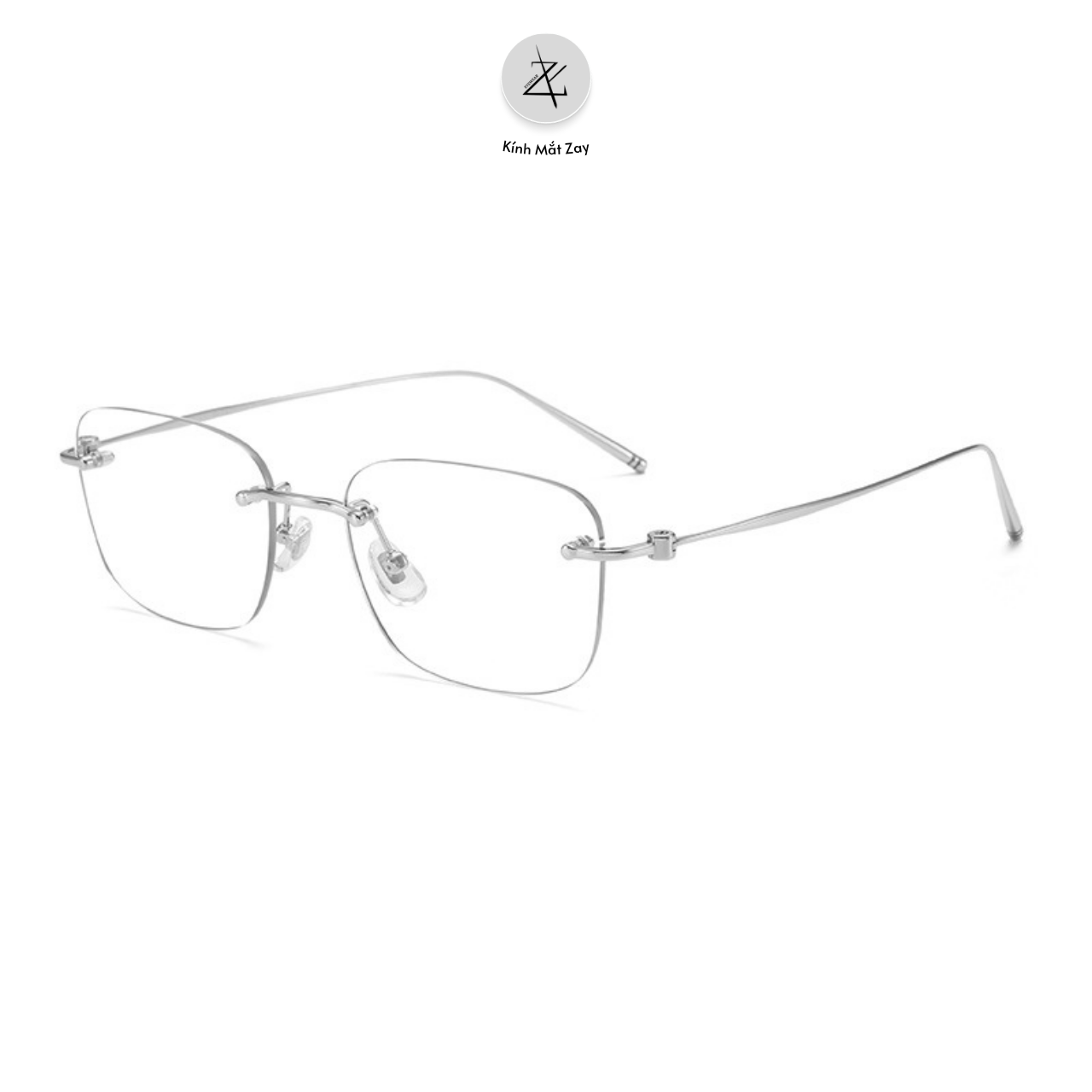  Gọng khoan không viền 9029 dáng vuông titanium cao cấp 