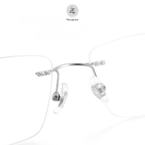  Gọng khoan không viền 6087 dáng vuông titanium cao cấp 