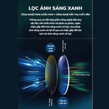  Tròng kính Lọc ánh sáng xanh Siêu mỏng 1.67 Vis Care Singapore Nano Blue SHMC chính hãng 