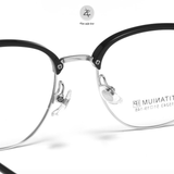  Gọng kính nửa khung Zay Eyewear 15243 dáng tròn titanium phong cách Hàn Quốc 