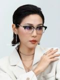 Gọng kính nửa khung Chrome Hearts CH8224 dáng vuông titanium cao cấp fullbox 