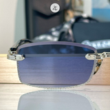  Kính mát Chrome Hearts Deep VI dáng chữ nhật titanium cao cấp fullbox 