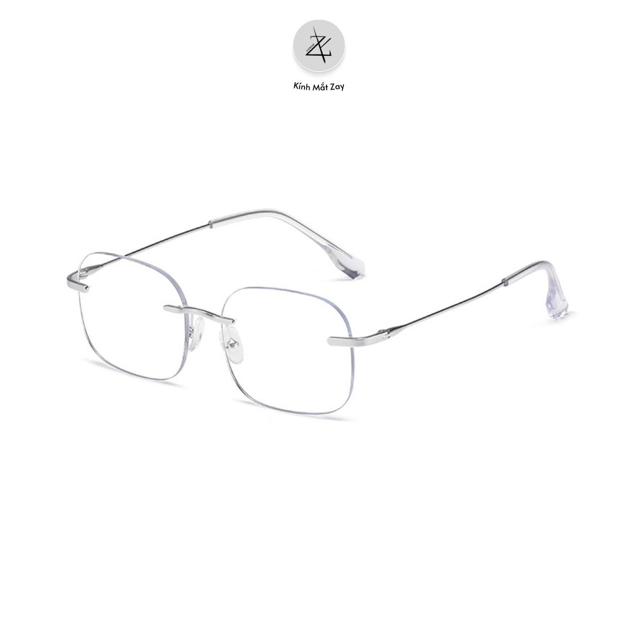  Gọng khoan không viền 5615 dáng vuông to titanium cao cấp 