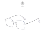 Gọng khoan không viền 5615 dáng vuông to titanium cao cấp