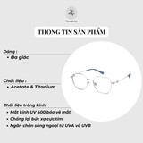  Gọng kính Molsion MA7288 dáng đa giác titanium chính hãng fullbox 