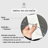 Gọng khoan không viền 1135 dáng đa giác titanium cao cấp