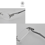  Gọng khoan không viền T1141 dáng lục giác titanium & nhựa acetate cao cấp 