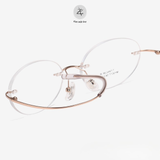  Gọng khoan không viền MY9017 dáng oval titanium cao cấp 